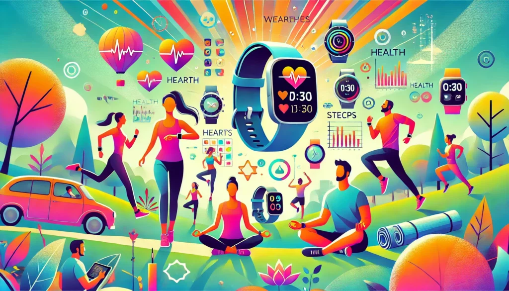 DALL·E-2024-12-20-09.48.16-An-inspiring-illustration-promoting-health-and-wellness-through-wearables.-The-image-features-diverse-individuals-using-smartwatches-fitness-bands-a-1024x585 Comece 2025 com o Pé Direito: Como a Tecnologia Pode Ajudar Você a Cumprir Suas Promessas de Ano Novo