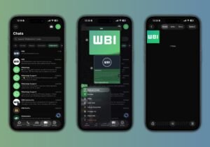 Interface do WhatsApp "Liquid Glass" com tema escuro