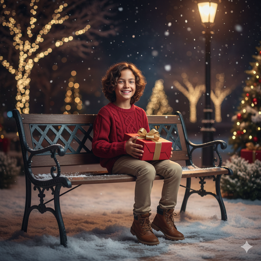 prompt-de-natal-menino-crianca-crianca-banco-neve-praca-techguiado Prompt Natal Menino: Guia Completo para Criar Imagens com IA