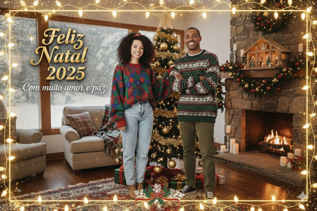prompt_cartao_feliz_natal_2025_foto_casal_natal_techguiado-1024x683 Fotos de casal natalinas com IA: ideias e prompts incríveis para criar imagens mágicas