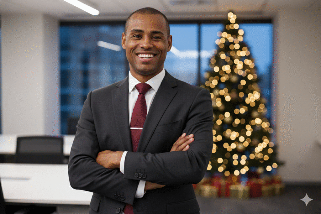  Magia de Natal no LinkedIn: 7 Prompts para Foto Profissional Masculina (Tema Natalino)