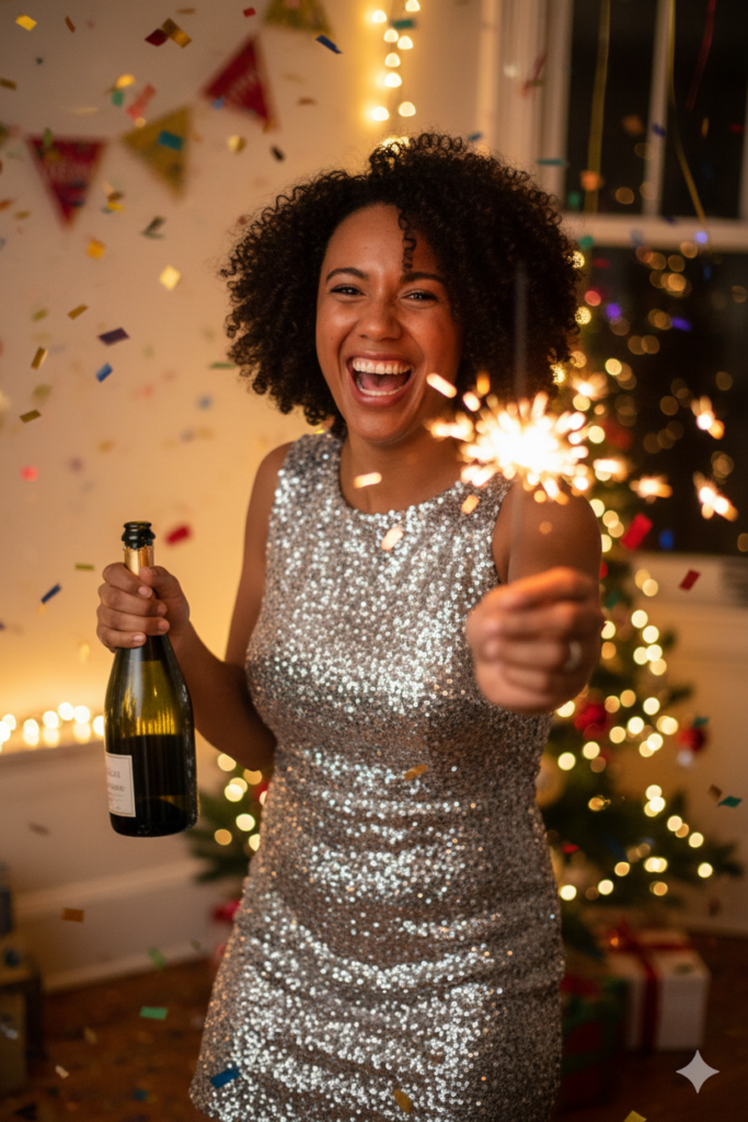 foto-gemini-mulher-ano-novo-reveillon-techguiado-fogos-estrelinha-683x1024 Como fazer sua Foto Gemini de Réveillon realista (Passo a Passo)