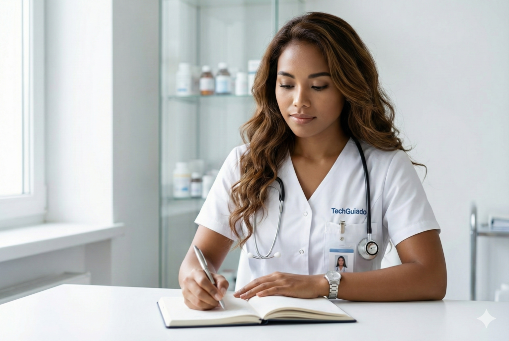 prompt-gemini-foto-profissional-enfermagem-techguiado-consultorio-1024x687 Prompt Gemini Foto Profissional Enfermagem: 10 Comandos Prontos [Guia Copie e Cole]