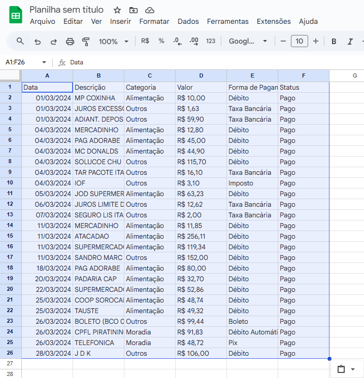 image-3 Planilha de Gastos Pessoais: Como Criar com Gemini + Google Sheets [Grátis + Tutorial Seguro]