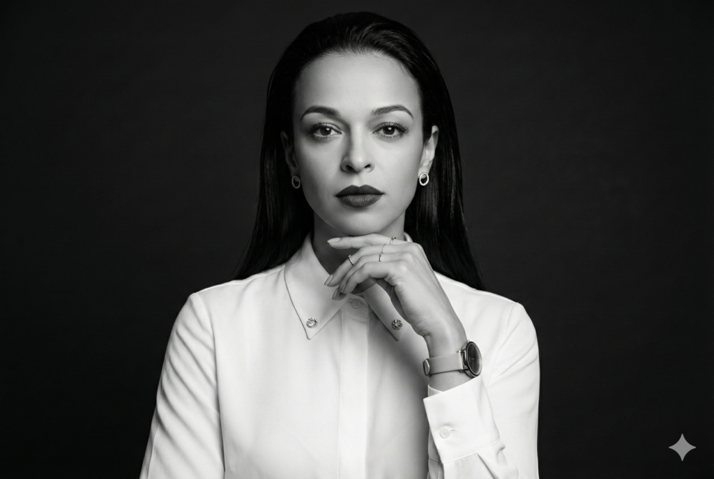 prompts-avancados-para-foto-linkedIn-gemini-chatgpt-IA-preto-branco-mulher-elegancia-empresaria-techguiado-1024x687 5 Prompts Avançados para Foto LinkedIn de IA Editorial e Premium (ChatGPT)