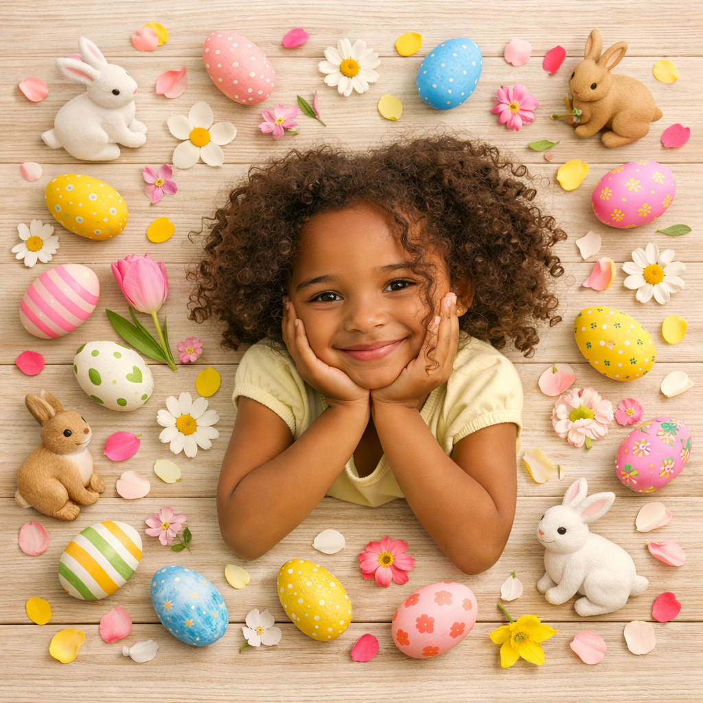 prompt-fotos-pascoa-com-crianca-menina-ovo-chocolate-gemini-techguiado Prompt Fotos Páscoa com Criança: Como Criar Imagens Encantadoras com IA