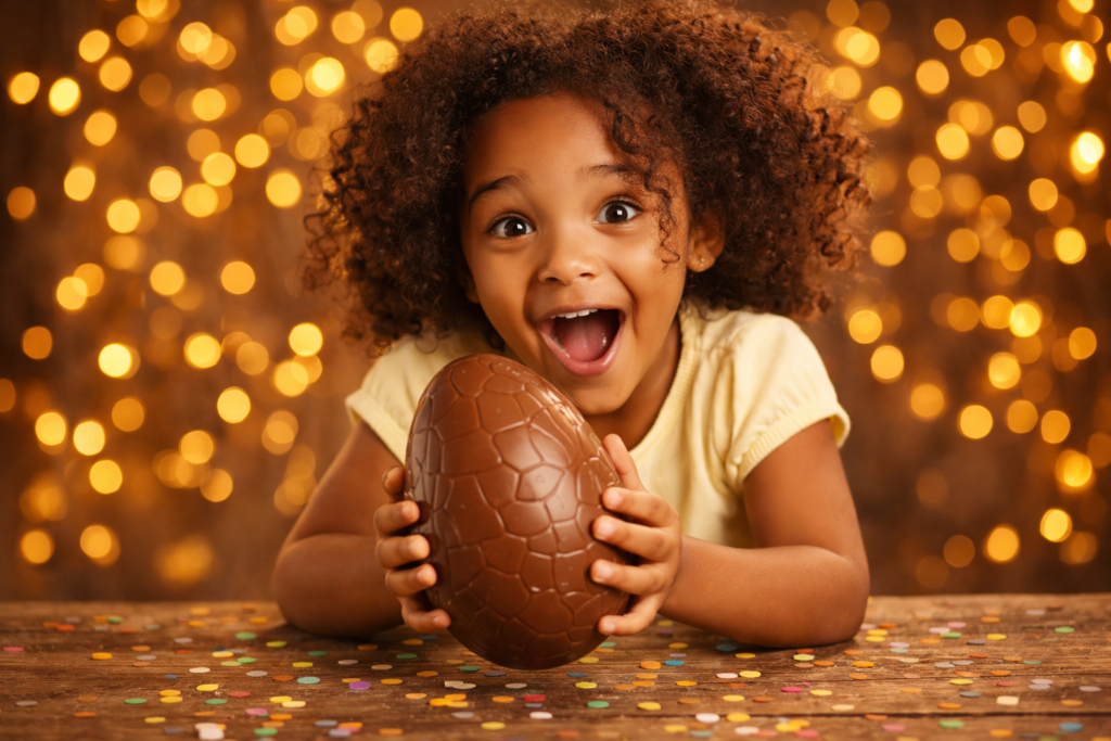 prompt-fotos-pascoa-com-crianca-menina-sorrindo-ovo-chocolate-gemini-techguiado-1024x683 Prompt Fotos Páscoa com Criança: Como Criar Imagens Encantadoras com IA